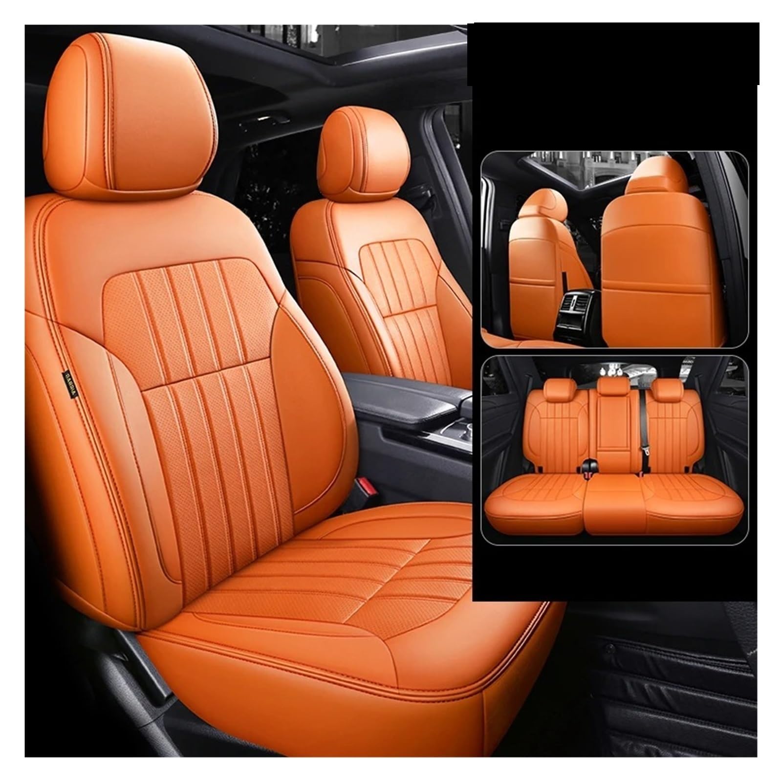 Autositzbezüge Set Für Ford Für Focus 3 Leder Autositzbezüge Komplettset Wasserdichtes Innenzubehör Auto Schonbezüge(5 PCS Set 4) von YAKISA