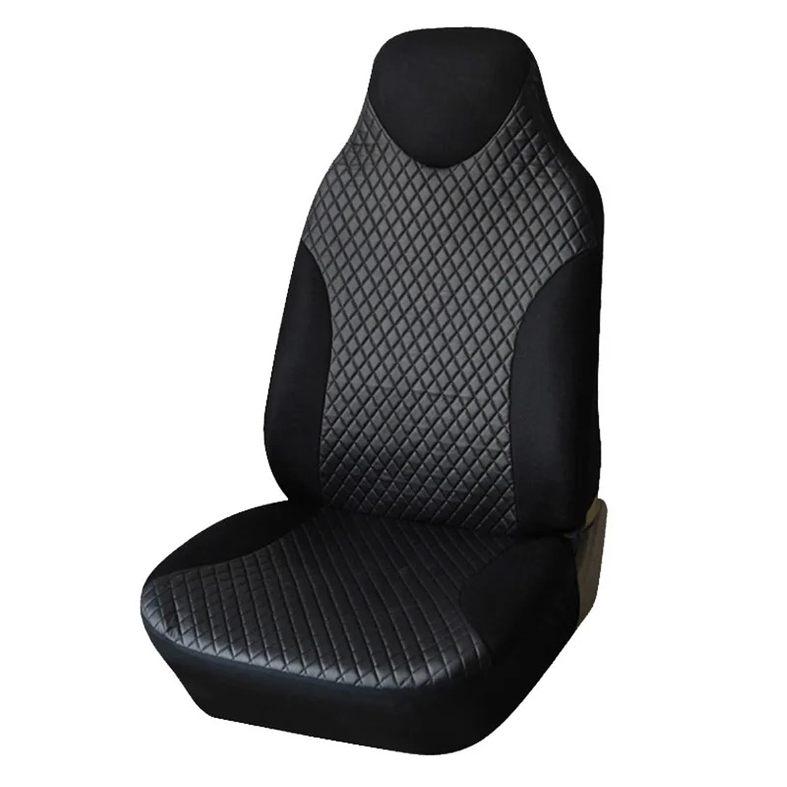 Autositzbezüge Set Für VW T4 Für Opel Für Vivaro Für Lveco Für Transit Hochleistungs-Autositzbezüge Aus Leder wasserdichte Einzel- Und Doppel-Van-Sitzbezüge Auto Schonbezüge(1pcs Front Black) von YAKISA