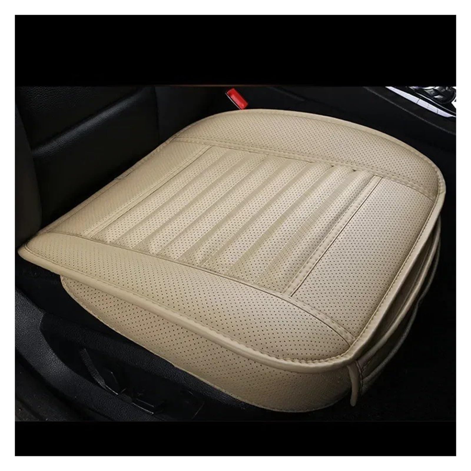 Autositzbezüge Set Leder-Autositzbezug Innenausstattung Autositze Kissen Schutzmatte Für Vier Jahreszeiten Universeller Sitzbezug Teppichzubehör Auto Schonbezüge(Beige) von YAKISA