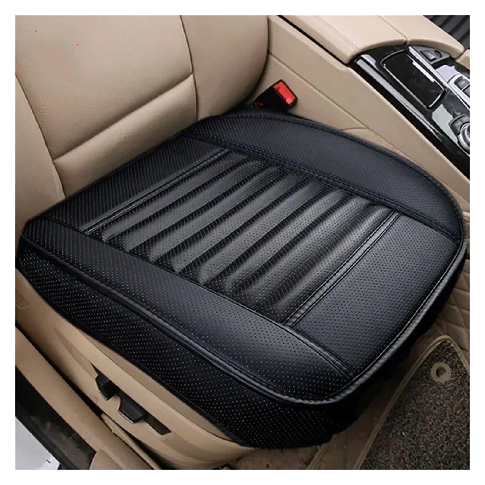 Autositzbezüge Set Leder-Autositzbezug Innenausstattung Autositze Kissen Schutzmatte Für Vier Jahreszeiten Universeller Sitzbezug Teppichzubehör Auto Schonbezüge(Black) von YAKISA