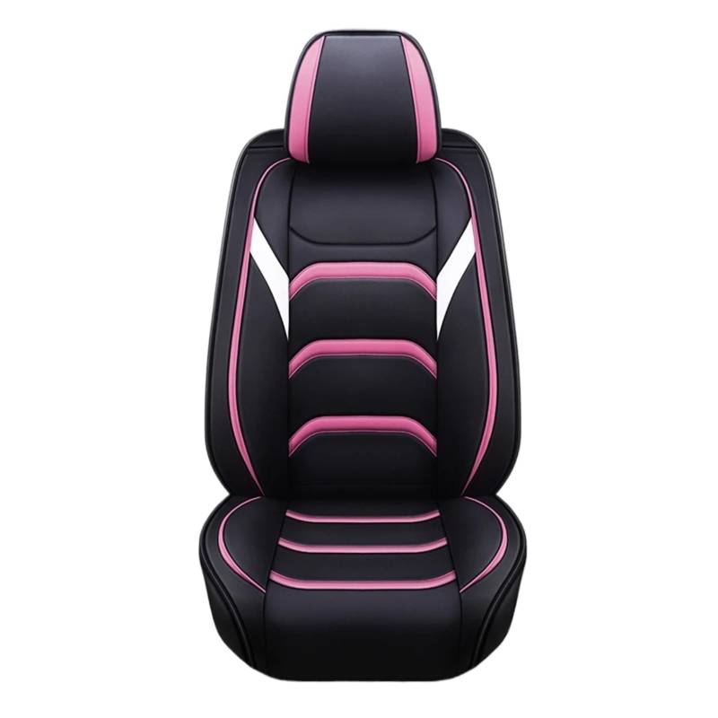Autositzbezüge Set Universal-Autositzbezug Aus Leder Bestickte Autositzbezüge Passend Für Sitzbezug Autositzschutz Für Limousinen SUVs Und Pickups Auto Schonbezüge(Black PINK) von YAKISA