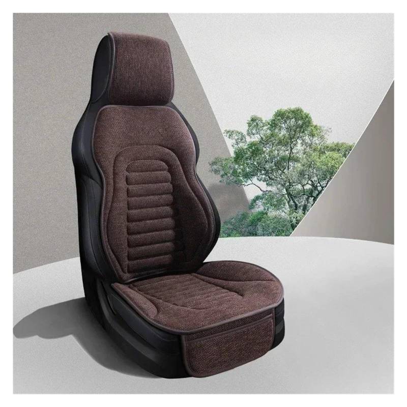 Autositzbezüge Set Universal-Autositzbezug Vier-Jahreszeiten-Auto-Flachs Atmungsaktiv rutschfest Für Autositze Schutz Autositzbezüge Auto Schonbezüge(Brown seat) von YAKISA