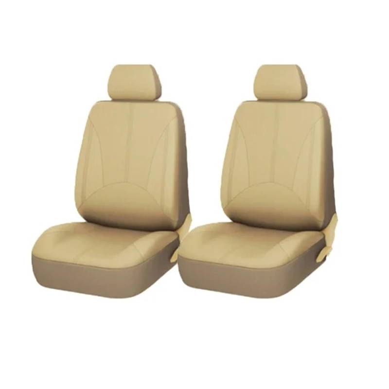 Autositzbezüge Set Universal-Autositzkissenschutz PU-Leder-Sitzbezug-Pad Bequeme Autostuhlmatte Vier Jahreszeiten-Innenausstattung Auto Schonbezüge(Beige 4 Sets) von YAKISA