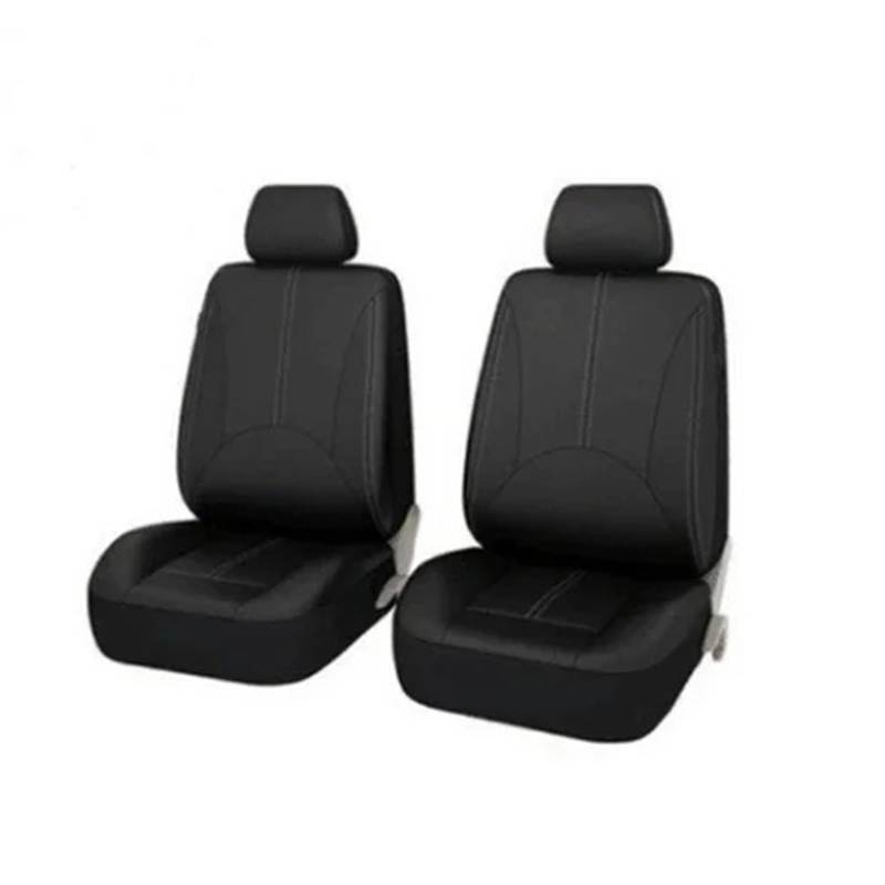 Autositzbezüge Set Universal-Autositzkissenschutz PU-Leder-Sitzbezug-Pad Bequeme Autostuhlmatte Vier Jahreszeiten-Innenausstattung Auto Schonbezüge(Black 4 Sets) von YAKISA