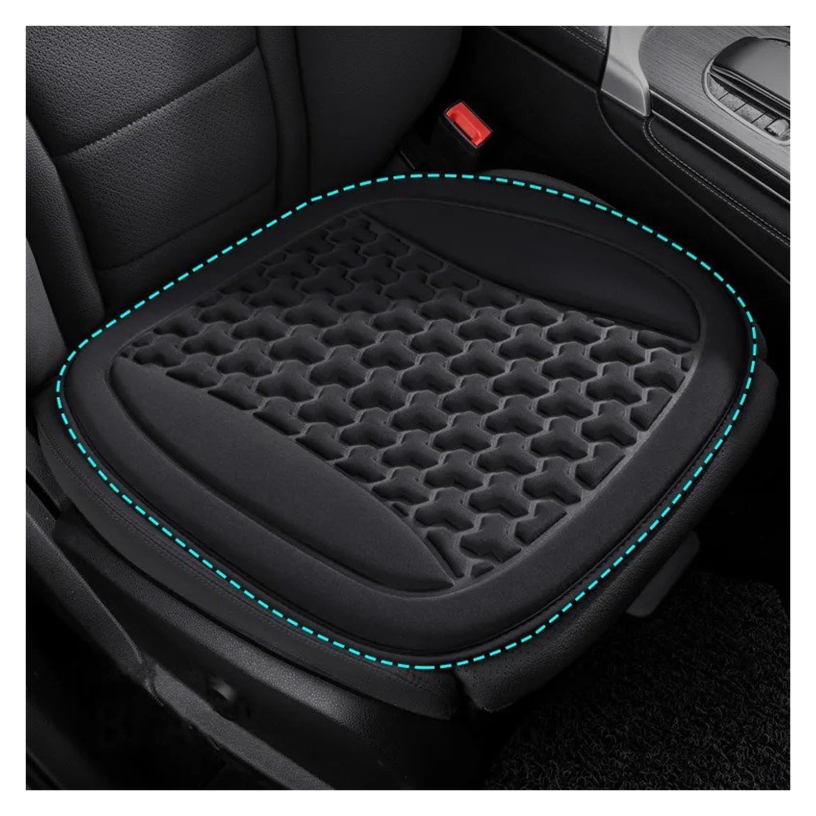 Autositzbezüge Set Universelle Autositzbezüge Konvexes Design Atmungsaktive 3D-Sitzbezüge Langlebiges Autositzkissen Schweißfestes Autoinnenzubehör Auto Schonbezüge(Black Seat Pad) von YAKISA