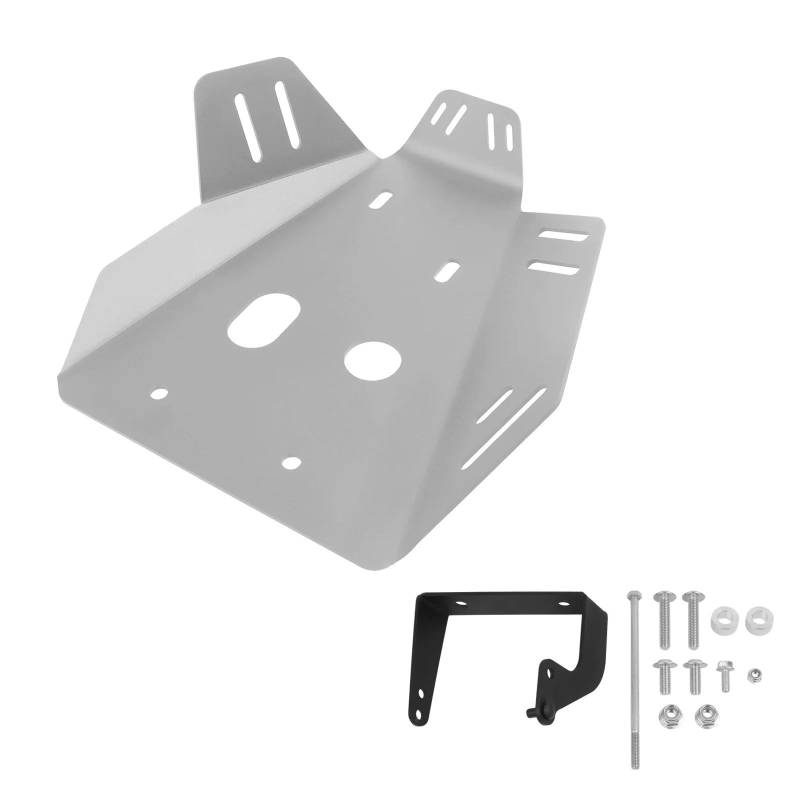 Skid Plate Für CRF110F Für CRF 110 F Für CRF110 F 2019-2024 2023 Motorradmotor-Chassisschutz Bauchwannenabdeckung Schutzunterer Unterfahrschutz Engine Protection Plate(Silver) von YAKISA