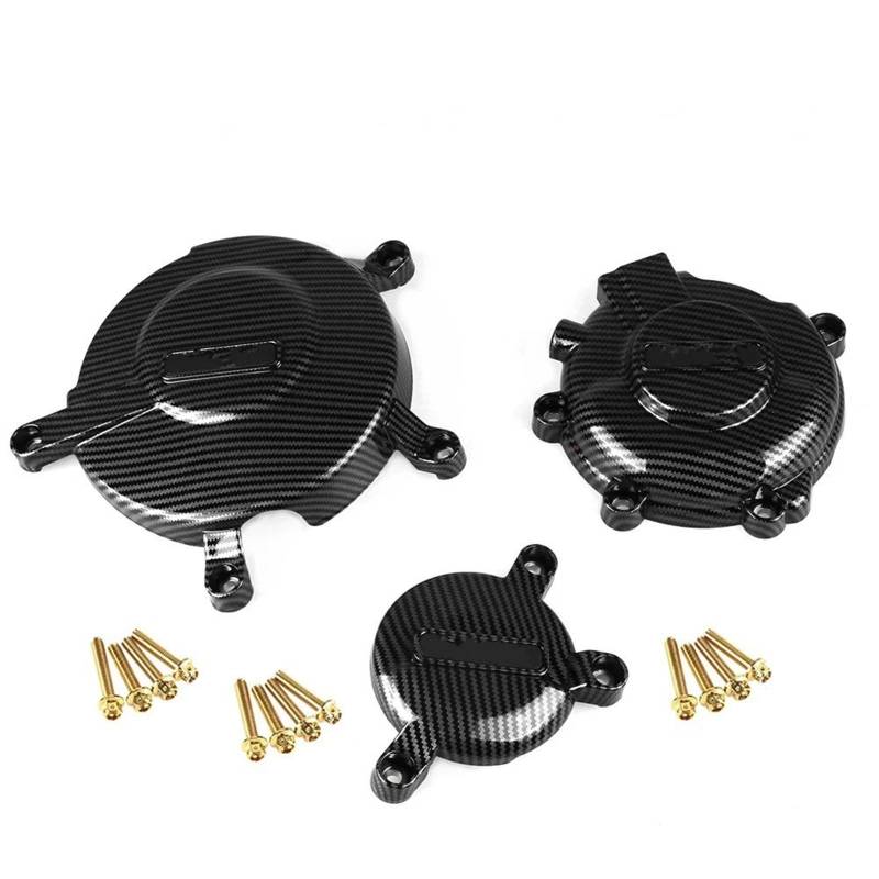 Skid Plate Für Racing Für Suzuki Für GSXR600 Für GSXR750 2006-2023 K6 K7 K8 K9 L0-M3 Für GBRacing Motorräder Motorabdeckung Schutzgehäuse Engine Protection Plate(CF Texture -GD) von YAKISA