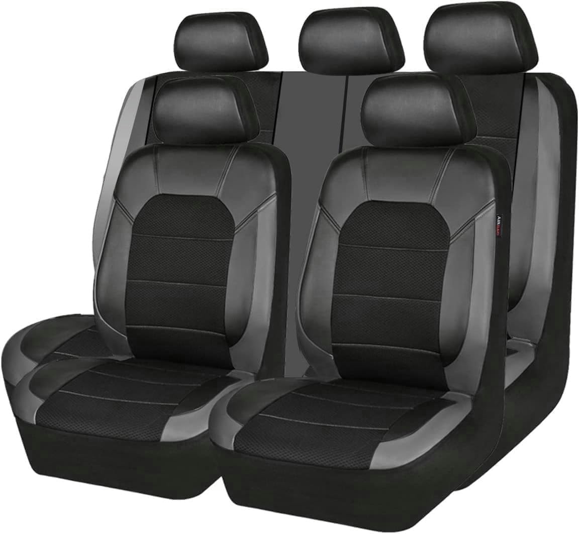 YALLIT Sitzbezüge Auto Autositzbezüge Universal Set für Mitsubishi ASX Sport Colt Galant Grandis L200 9 10 Pajero 2 3 4 Auto Zubehör, grau von YALLIT