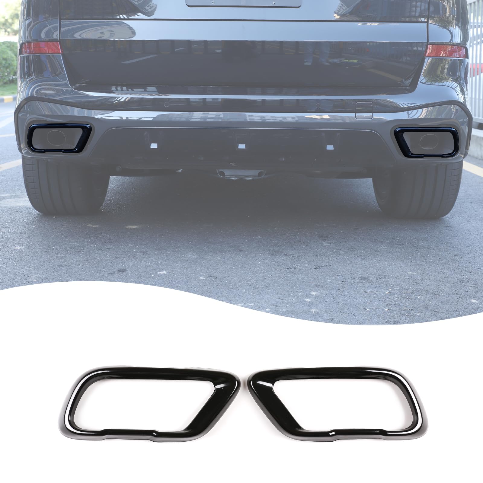 Auto Außen Auspuffrohr Schalldämpfer Abdeckung Hintere Stoßstange Zylinder Auspuffrohr Dekorieren Abdeckung für X5 G05 X7 G07 2019-2021 M Sport Version Autozubehör Auto Außen Auspuffrohr Schalldämpfer Abdeckung Hintere Stoßstange Zylinder Auspuffrohr Dekorieren Abdeckung für X5 G05 X7 G07 2019-2021 M Sport Version Autozubehör von YANER