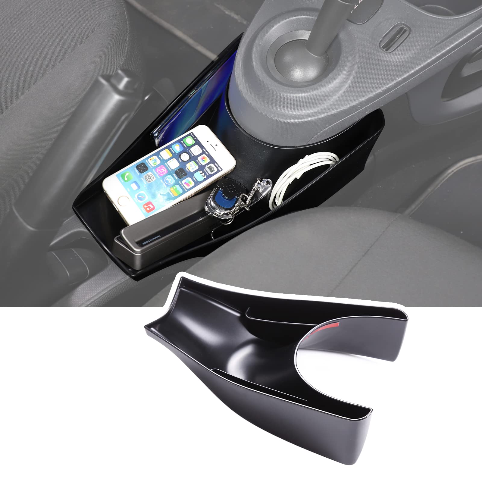 Auto-Mittelkonsole, Handbremsen-Aufbewahrungsbox, Armlehnen-Organizer-Tablett für Benz Smart 453 Fortwo Forfour 2016–2021, Schaltschrank-Aufbewahrungsbox, Organizer, Ablage, schwarz, 1 Stück Auto-Mittelkonsole, Handbremsen-Aufbewahrungsbox, Armlehnen-Organizer-Tablett für Benz Smart 453 Fortwo Forfour 2016–2021, Schaltschrank-Aufbewahrungsbox, Organizer, Ablage, schwarz, 1 Stück von YANER