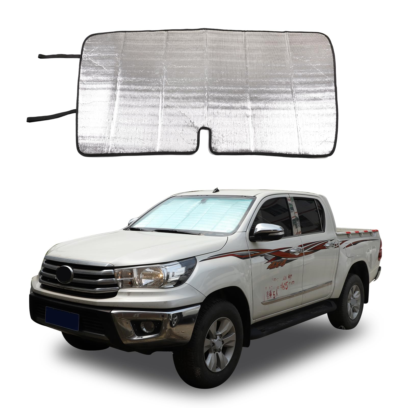 Auto Windschutzscheibe Sonnenschutz UV Ray Reflektor für Toyota Hilux 2015 2016 2017 2018 2019 2020 2021 Frontfenster Sonnenschutz Schild Abdeckung Faltbare reflektierende Sonnenblende Auto Windschutzscheibe Sonnenschutz UV Ray Reflektor für Toyota Hilux 2015 2016 2017 2018 2019 2020 2021 Frontfenster Sonnenschutz Schild Abdeckung Faltbare reflektierende Sonnenblende von YANER
