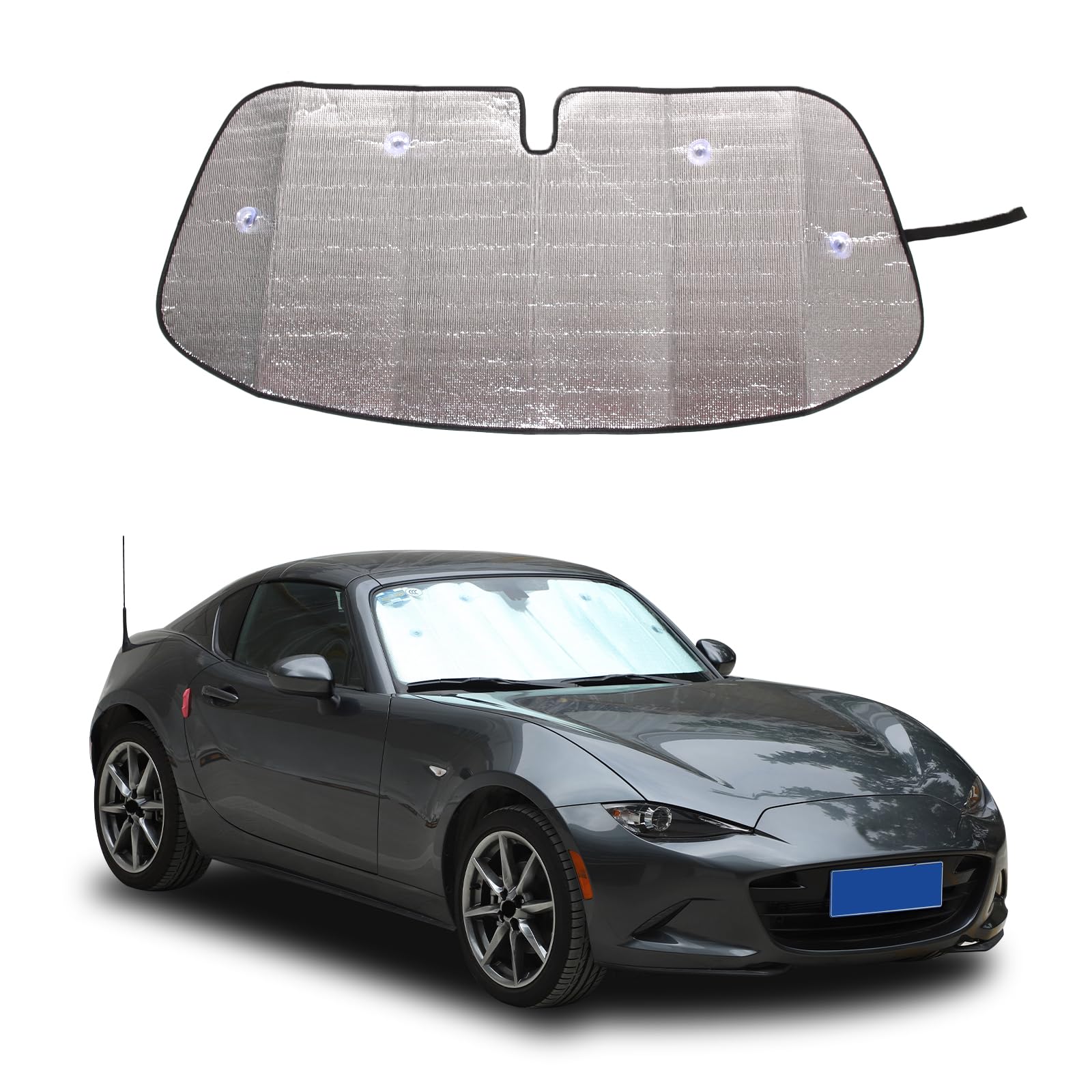 Auto Windschutzscheibe Sonnenschutz UV-Strahlen Reflektor für Mazda MX-5 RF Miata 2009-2015 Frontfenster Sonnenschutz Abdeckung Faltbare reflektierende Sonnenblende Auto Windschutzscheibe Sonnenschutz UV-Strahlen Reflektor für Mazda MX-5 RF Miata 2009-2015 Frontfenster Sonnenschutz Abdeckung Faltbare reflektierende Sonnenblende von YANER