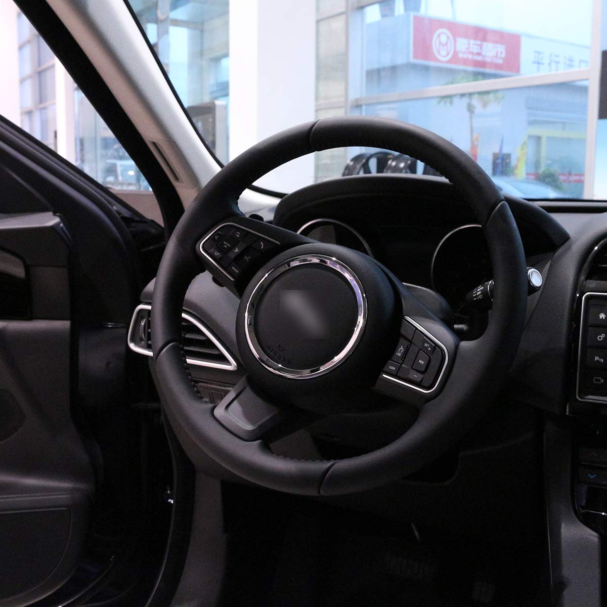 Lenkrad-Ring-Emblem, Dekoration, Aufkleber, Aufkleber für Jaguar XFL E-PACE XEL F-PACE, ABS-Lenkrad-Panel-Rahmen Lenkrad-Ring-Emblem, Dekoration, Aufkleber, Aufkleber für Jaguar XFL E-PACE XEL F-PACE, ABS-Lenkrad-Panel-Rahmen von YANER