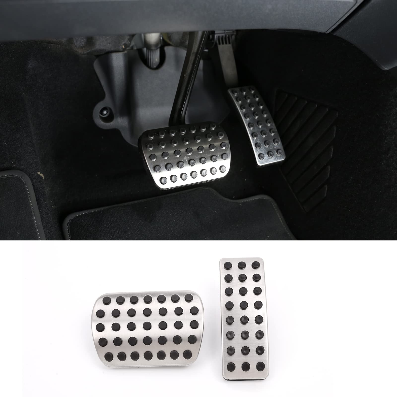 Rutschfeste Fußpedal-Pads für Mercedes Benz A B CLA GLA ML GL R Klasse Hochleistungs-Aluminium-Beschleunigungs- und Bremspedal-Abdeckung, 2 Stück Rutschfeste Fußpedal-Pads für Mercedes Benz A B CLA GLA ML GL R Klasse Hochleistungs-Aluminium-Beschleunigungs- und Bremspedal-Abdeckung, 2 Stück von YANER