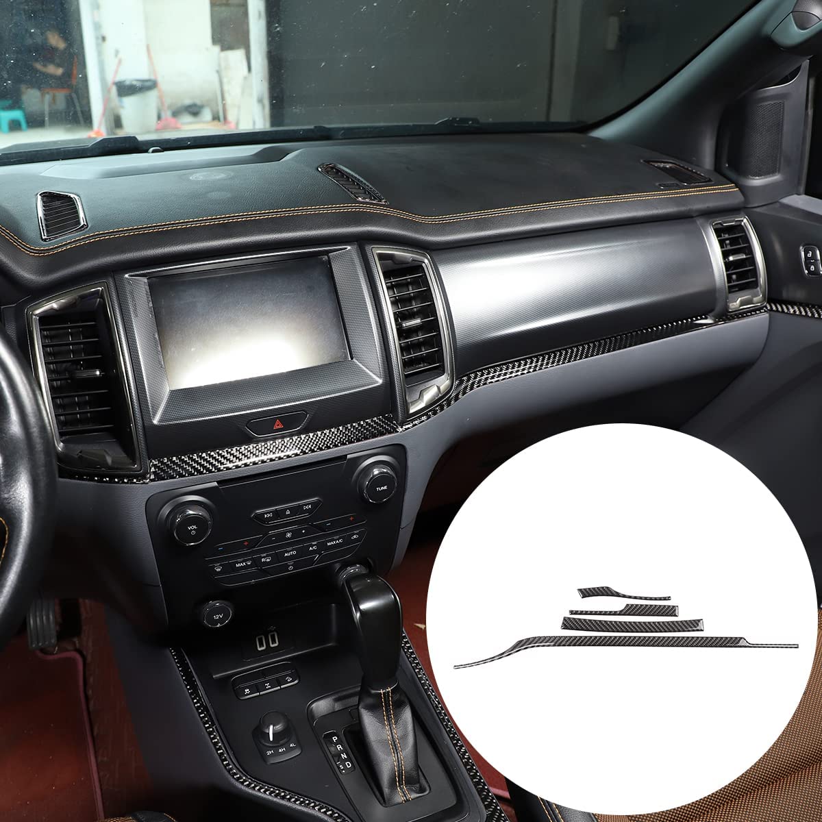 YANER Für Ford Ranger 2015, 2016, 2017, 2018, 2019, 2020, 2021, echte Kohlefaser, 3D-Aufkleber, Mitteldekoration, Rahmenverkleidung, Innenausstattung, Autozubehör YANER Für Ford Ranger 2015, 2016, 2017, 2018, 2019, 2020, 2021, echte Kohlefaser, 3D-Aufkleber, Mitteldekoration, Rahmenverkleidung, Innenausstattung, Autozubehör von YANER