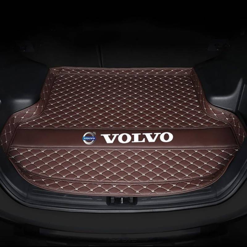 Auto Kofferraummatten für Volvo V60 2011-2018, Kofferraum Cargo Schutzmatte Langlebiges Wasserdicht Schmutzmatte Mat Innenraum ZubehöR,Coffee von YANGFEIYA