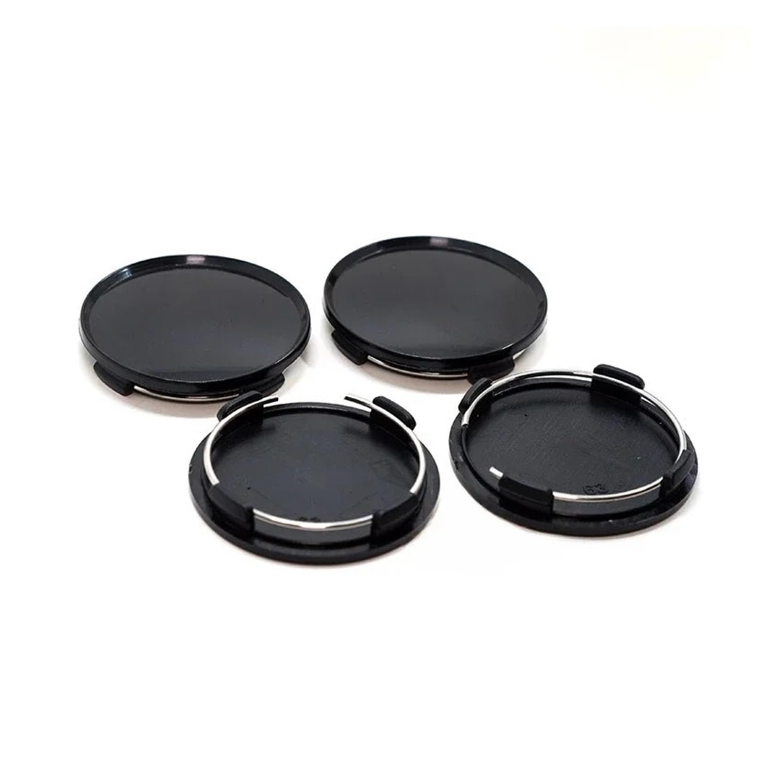 Auto Rad Distanzstück Adapter 4 Stücke Universal Auto Rad Center Caps Abdeckungen Reifen Felge Hub Caps Spurverbreiterungen 63mm Silbrig Accesorios para Auto Flansch-Radnaben-Distanzstück(Black-4pcs) von YANGTINGTING