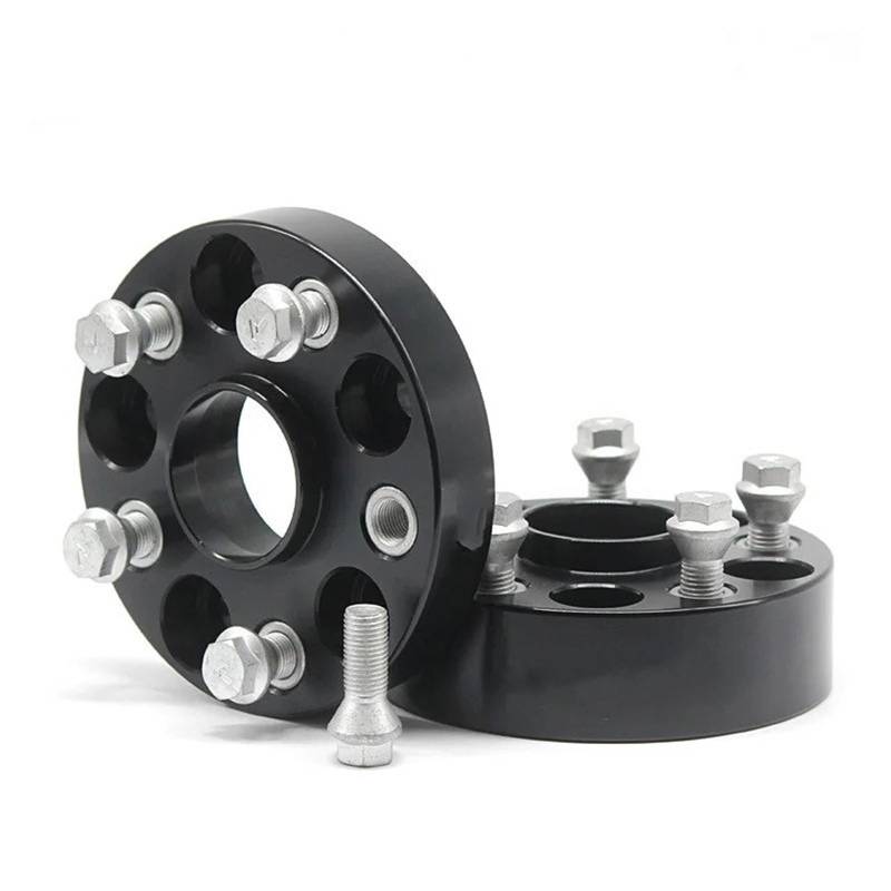 Auto Rad Distanzstück Adapter Für VW Für CC 2008-2023 2/4 Stücke 5x 114,3 CB 60,1mm M12x 1,5 Hub Centric Schwarz Geschmiedet Rad Spacer Flansch Plate15/20/25/30mm Flansch-Radnaben-Distanzstück(2pcs 30 von YANGTINGTING