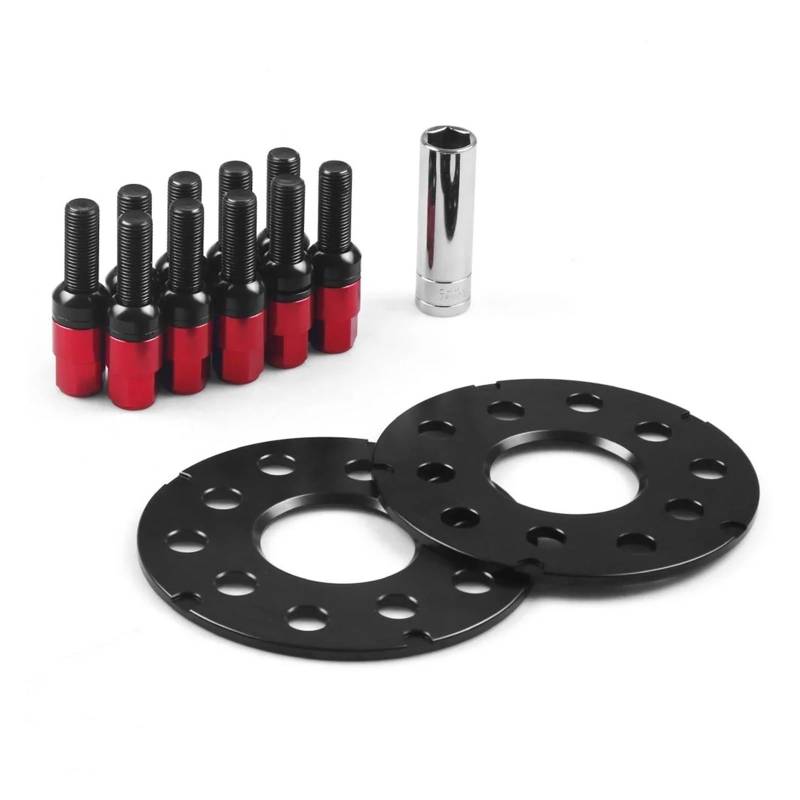 Auto Rad Distanzstück Adapter Für VW Für Jetta Für Golf Für Passat Für Tiguan 1999-2011 5MM 8MM Auto Rad Spacer Adapter PCD 5x100 5x112 CB 57,1 MM Und BALL BOLZEN M14 * 1,5 Flansch-Radnaben-Distanzstü von YANGTINGTING