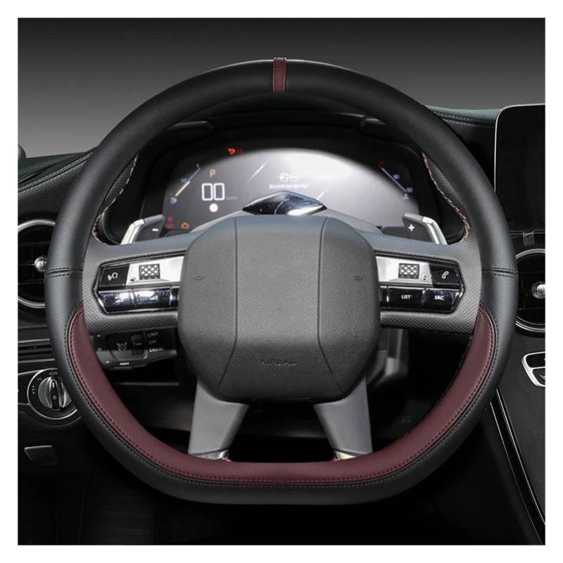 Für Citroen Für DS3 Für DS4 Für DS5 Für DS5 DS Für 5LS Für DS6 Für DS7 Für DS9 Auto Lenkrad Abdeckung Mikrofaser Leder D Form 38 cm Lenkrad Bezug Lenkradabdeckung (Farbe : Wine RED) von YANGTINGTING