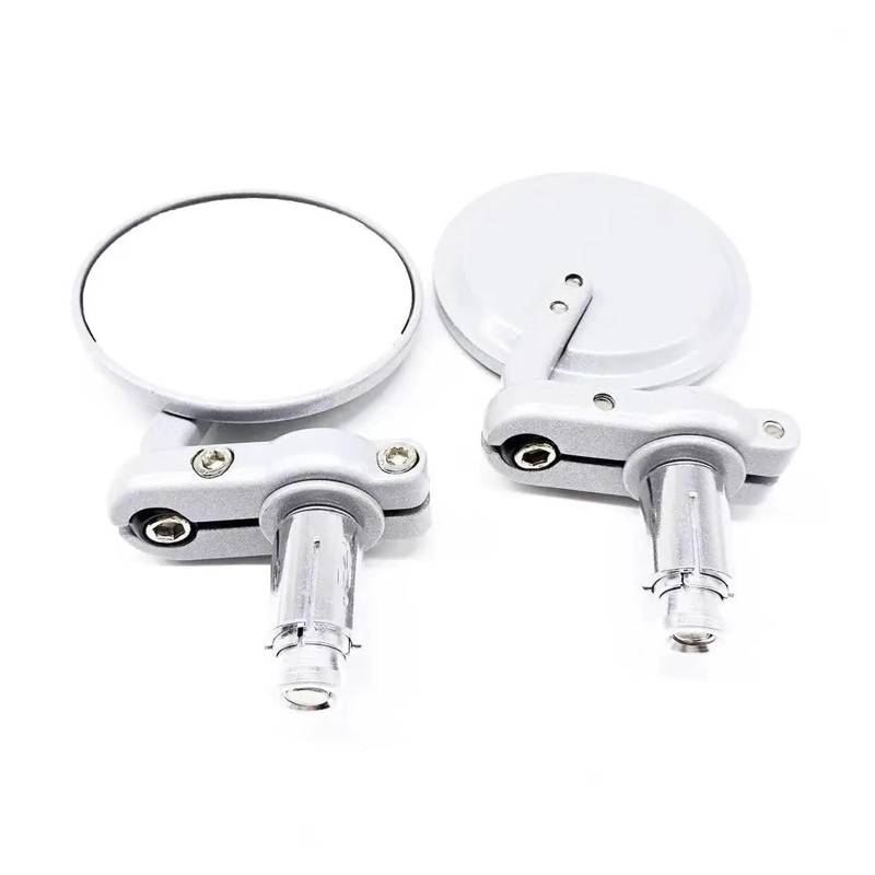Motorradspiegel Paar Motorrad-Rückspiegel Roller Motocross-Rückspiegel 360 Grad Drehbar Verstellbar Runder Ellipsenspiegel Motorrad Rückspiegel(White) von YANGTINGTING