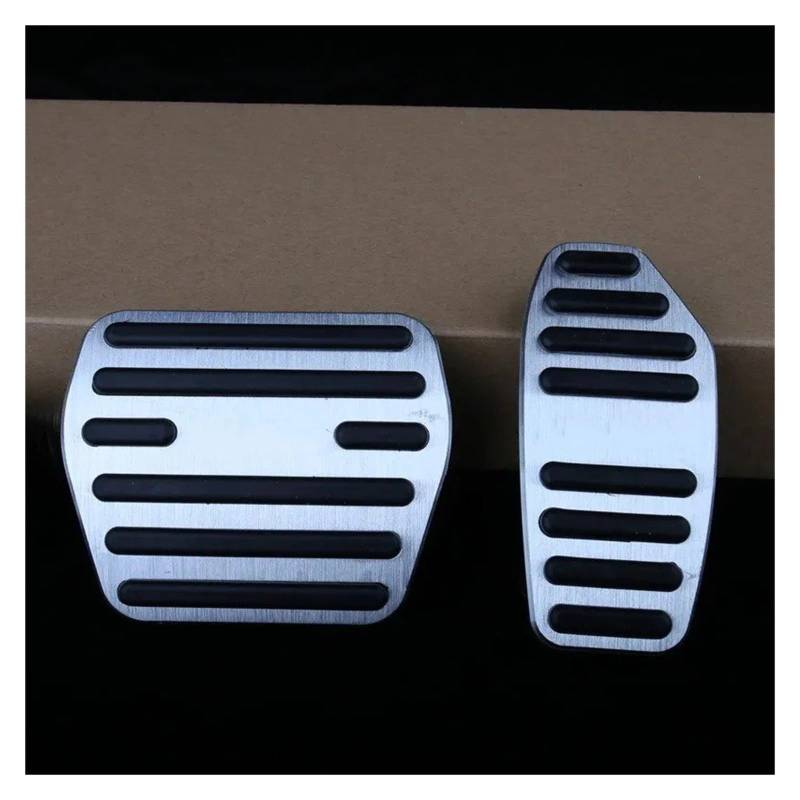 Pedalkappen Für Nissan Für X-Trail T32 T33 Xtrail 2014~2023 Aluminium Legierung Fuß Pedal Kraftstoff Bremspedal Abdeckung Autopedalsatz(Silver 2PCS) von YANGTINGTING