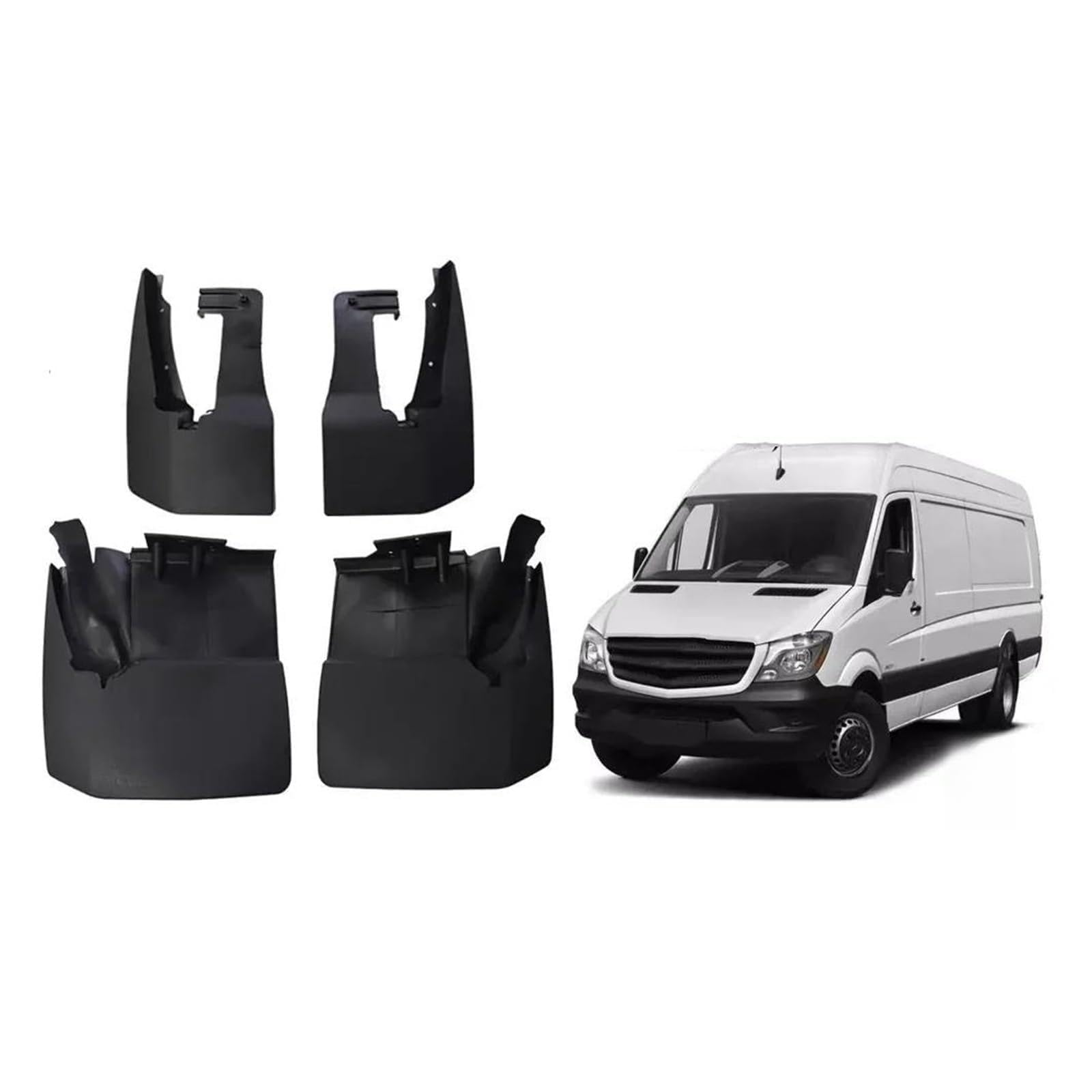 Spritzschutz Kotflügel Für Benz Für Dodge Für Sprinter NCV3 2006~2018 Kotflügel Schlamm Klappen Kotflügel Für Flap Vorne Hinten Rad Splash Schutz Zubehör Auto Rad Fender(Four Wheels) von YANGTINGTING