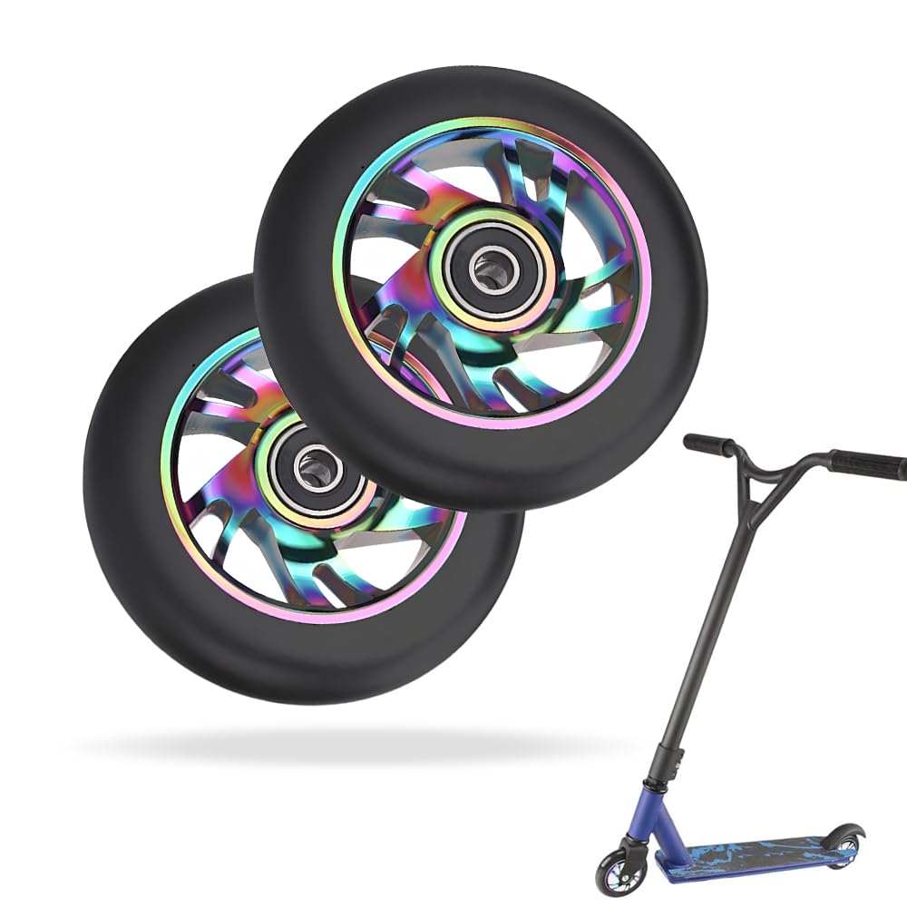 YANGUN Stunt Scooter Rollen, 2 PCS Scooter Ersatzräder 88A mit ABEC-9 Lager Aluminium Speichenkern, Ersatzräder für Stunt Scooter 100mm, Scooter Räder Kompatibel für Meisten Stuntscooter & Kickscooter YANGUN Stunt Scooter Rollen, 2 PCS Scooter Ersatzräder 88A mit ABEC-9 Lager Aluminium Speichenkern, Ersatzräder für Stunt Scooter 100mm, Scooter Räder Kompatibel für Meisten Stuntscooter & Kickscooter von YANGUN