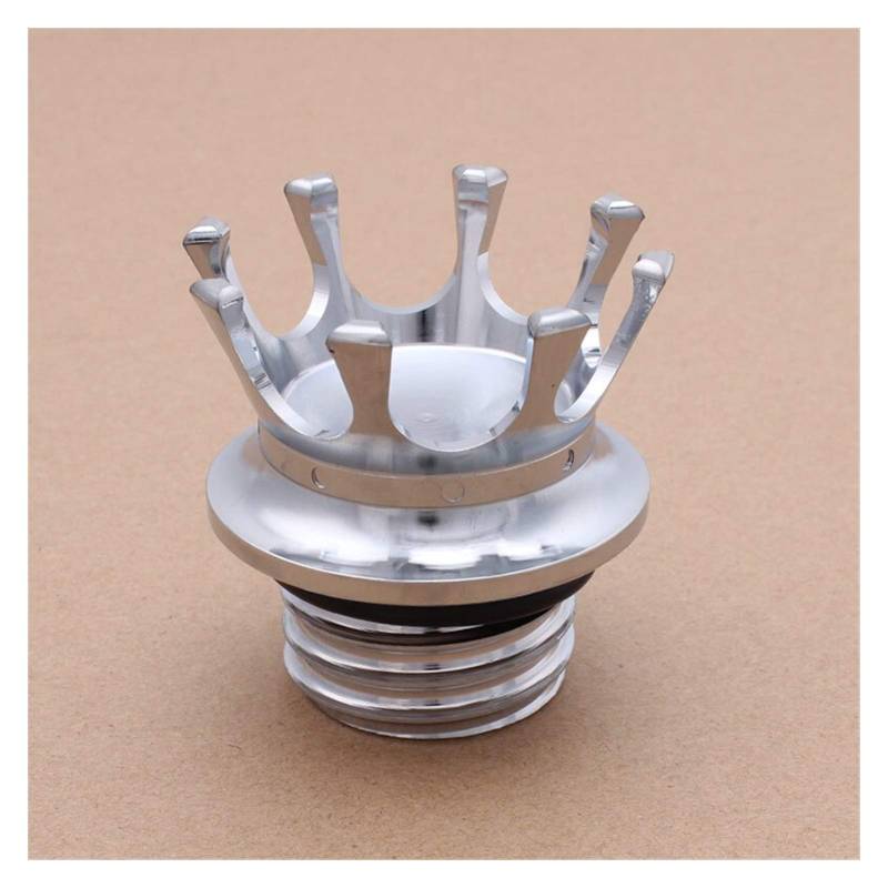 Diesel Tankdeckel,Auto Tankdeckel Ersatz König Kronen-Art-Flush Tankdeckel for Harley Sport Road King Dyna Softail zubehör (Color : Silver) von YANHAO