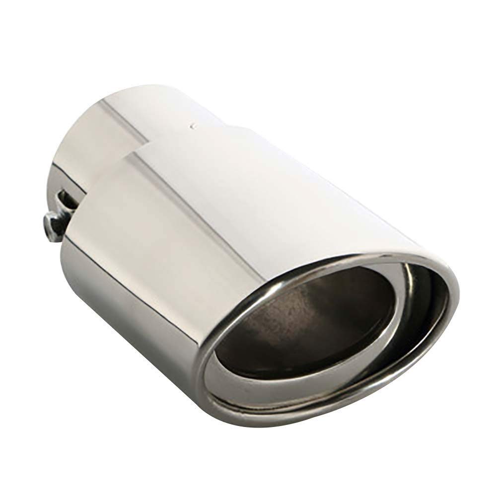 Universell Auspuff Schalldämpfer Endrohr 2 stücke Universal Edelstahl Auto Fahrzeug Heck Runde Auspuffrohr Schwanz Schalldämpfer Spitze Chrom Halsabgasanlage Autozubehör (Color : Straight) von YANHAO