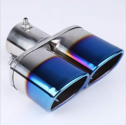 Universell Auspuff Schalldämpfer Endrohr Edelstahl Ausstähle 1 bis 2 Dualrohr Chromverkleidung modifiziertes Auto Hinterer Heckschachtel-Liner-Biegung/Straight-Quadrat-Auspuff-Schalldämpfer (Color von YANHAO