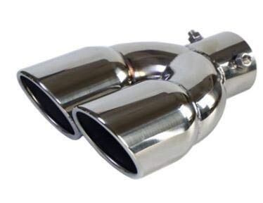 Universell Auspuff Schalldämpfer Endrohr Universal-Auto-Einlass-Doppelfass hintere Abgasspitze Tail Rohrschalldämpferauslass Edelstahl-Autozubehör (Color : 1) von YANHAO