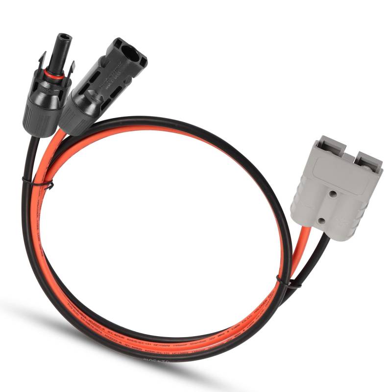 YAODHAOD 4mm ² Solar Panel Kabel Stecker zu 50A Adapter, TÜV zertifiziertes Photovoltaik Kabel mit 50A Stecker, Ziel Null Yeti, tragbares Solargenerator Kraftwerk (4mm², Solar to 50A Stecker 1M) von YAODHAOD