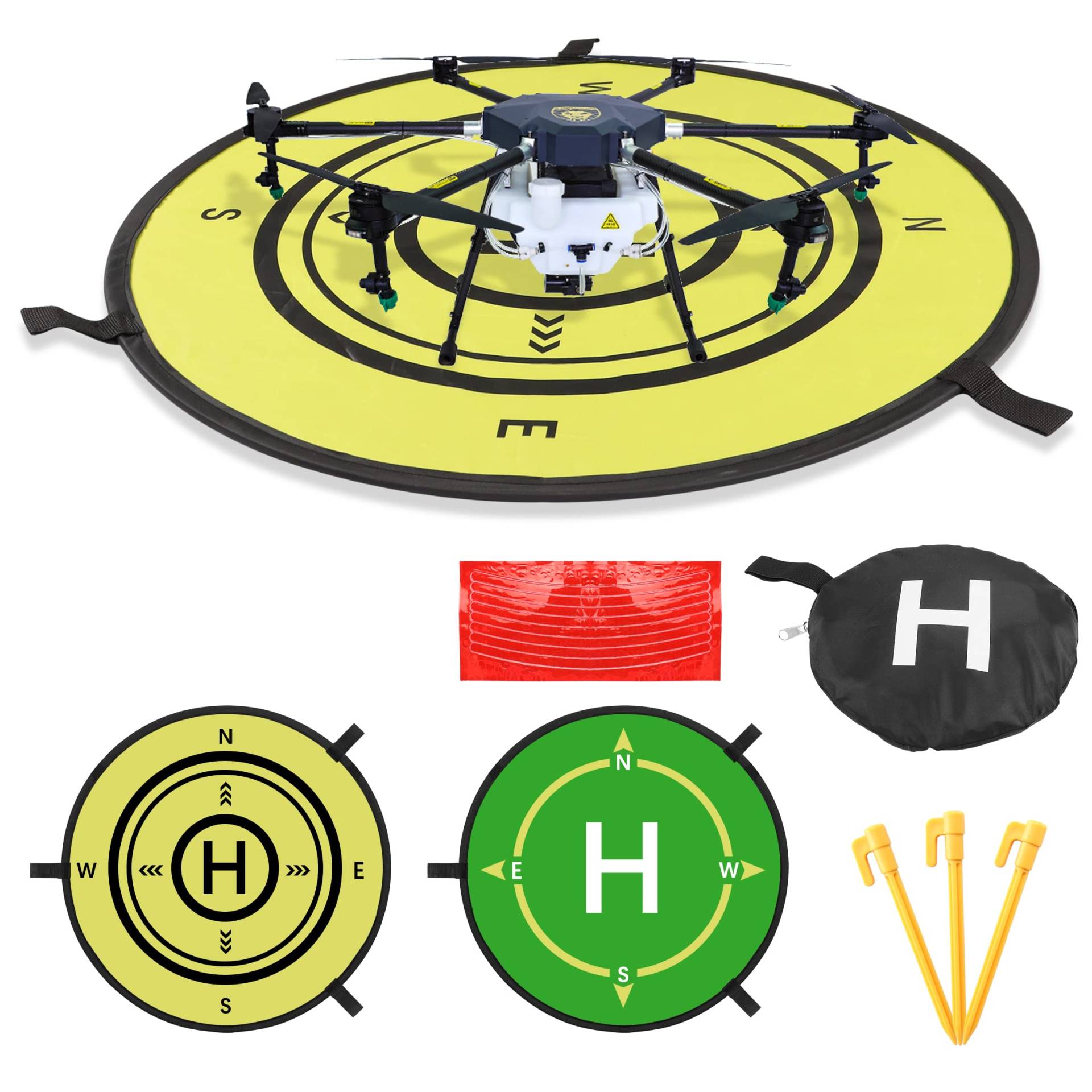 YAODHAOD Drohnen Landeplatz,55CM Universal Portable Luminous Wasserdicht Drone Landing Pad für DJI Air 2S/Mavic Mini 2/Mavic Air 2/Mavic 2 Pro/Zoom/FIMI X8SE / DJI FPV Drohne von YAODHAOD