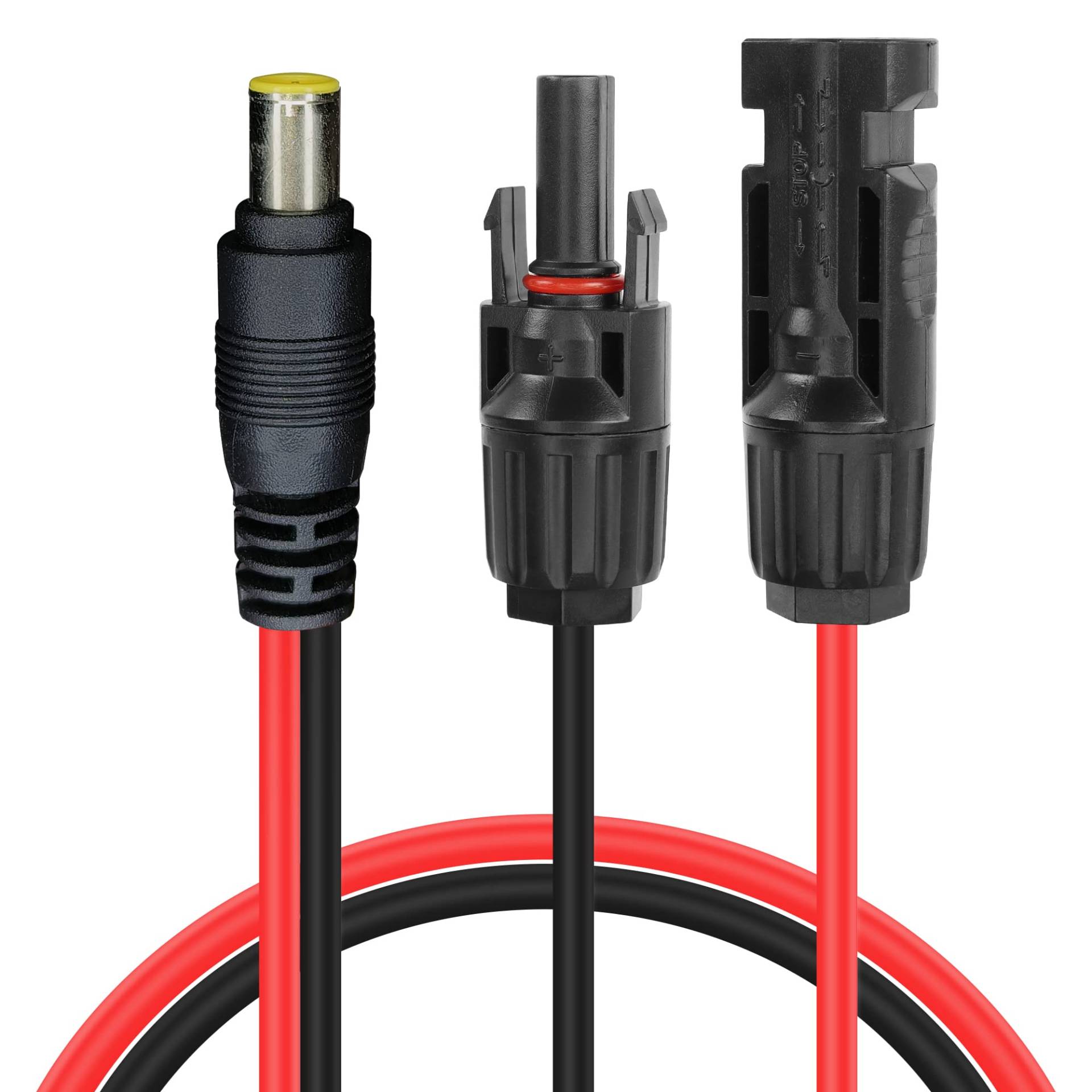 YAODHAOD Solarstecker auf DC 8mm Kabel 12AWG 1M DC7909 zu Solarpanel Stecker Solarkabel,für Jackery Explorer 240 500 1000 Bluetti EB70 EB3A Powerstation (4mm², Solar to DC 8mm 1M) von YAODHAOD