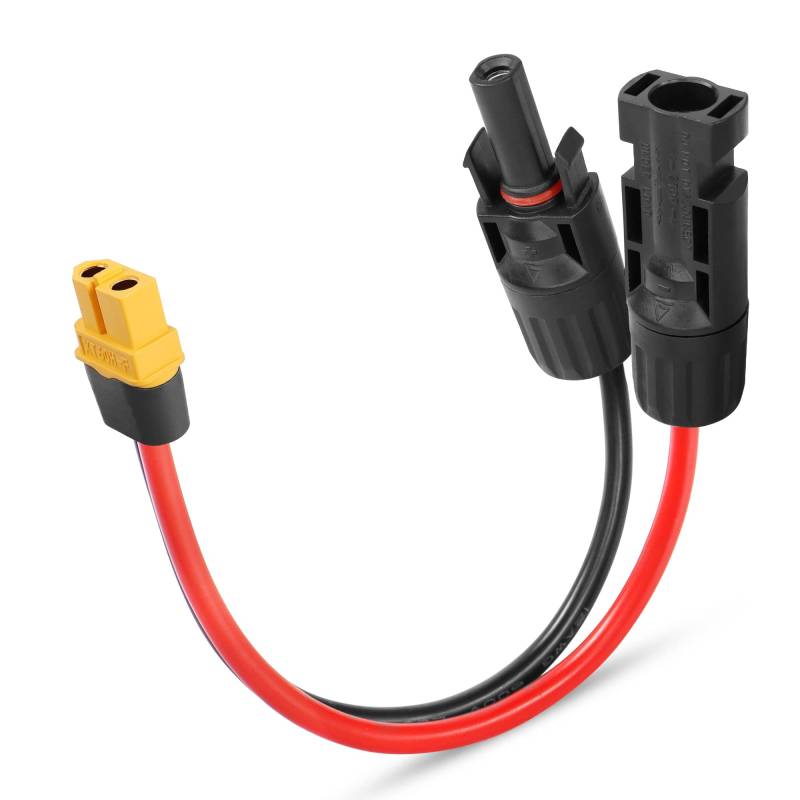 YAODHAOD XT60 Solarkabel，Solarpanel Stecker auf XT60 Adapterkabel, 12AWG 15CM XT60 Stromkabel auf Solarladestecker für tragbares Kraftwerk & Solargenerator Solarpanel(2mm², Solar to XT60 0.15M) von YAODHAOD