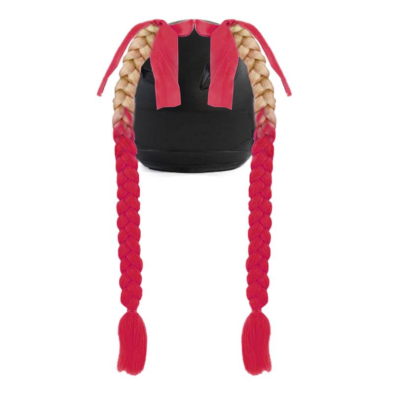 YAOGUI 2pcs Helme Zopf Helme Bowknot Pferdeschwanzdekorationen Mit Saugnapfhelmen Zöpfe Zöpfe Haarschwänze von YAOGUI