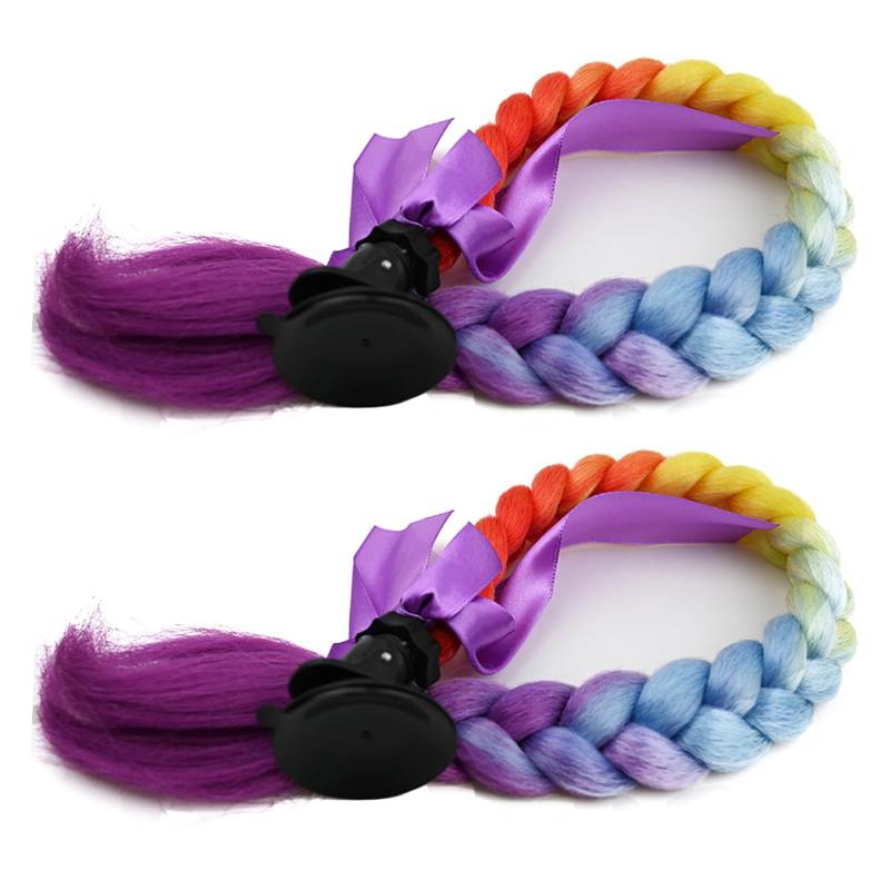 YAOGUI 2pcs Helme Zopf Helme Bowknot Pferdeschwanzdekorationen Mit Saugnapfhelmen Zöpfe Zöpfe Haarschwänze von YAOGUI
