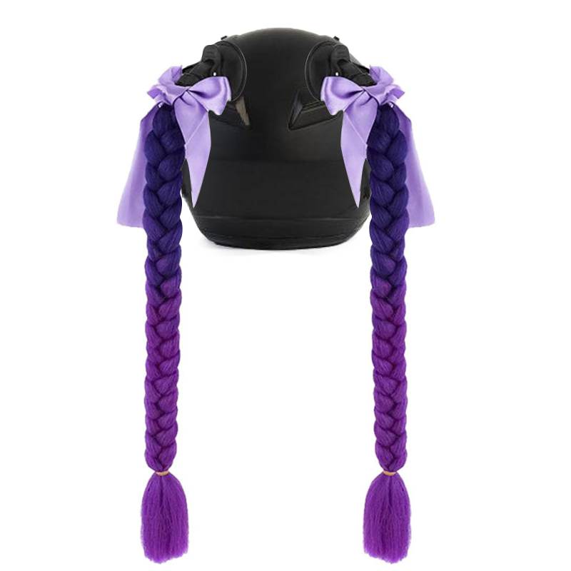 YAOGUI 2pcs Helme Zopf Helme Bowknot Pferdeschwanzdekorationen Mit Saugnapfhelmen Zöpfe Zöpfe Haarschwänze von YAOGUI