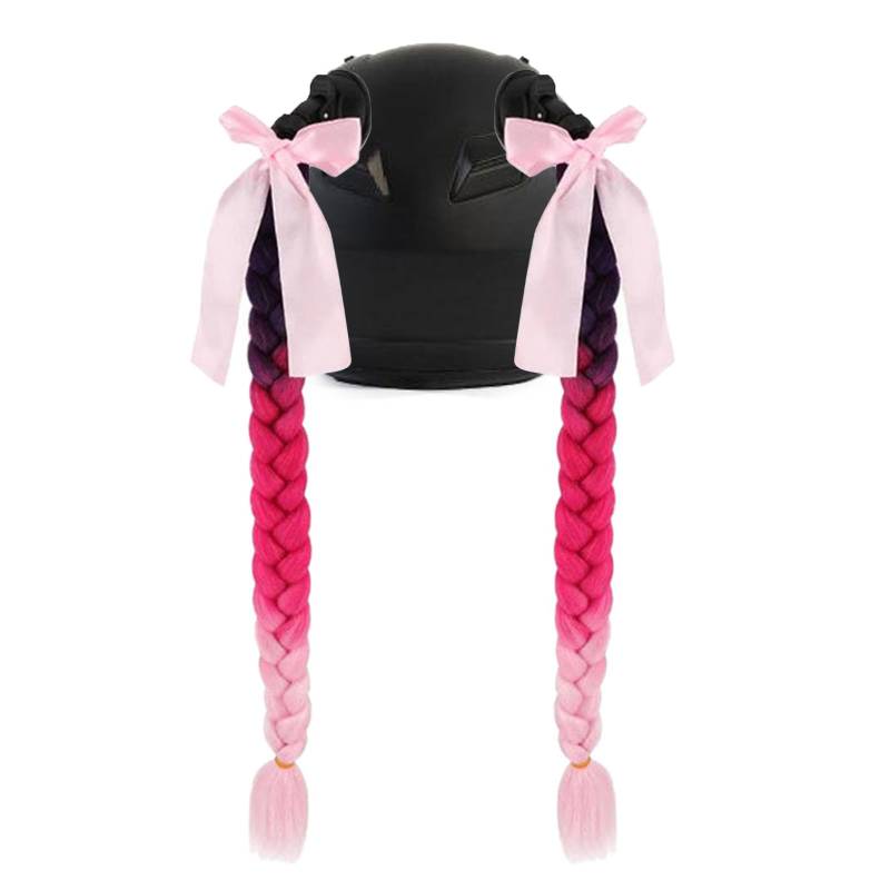 YAOGUI 2pcs Helme Zopf Helme Bowknot Pferdeschwanzdekorationen Mit Saugnapfhelmen Zöpfe Zöpfe Haarschwänze von YAOGUI