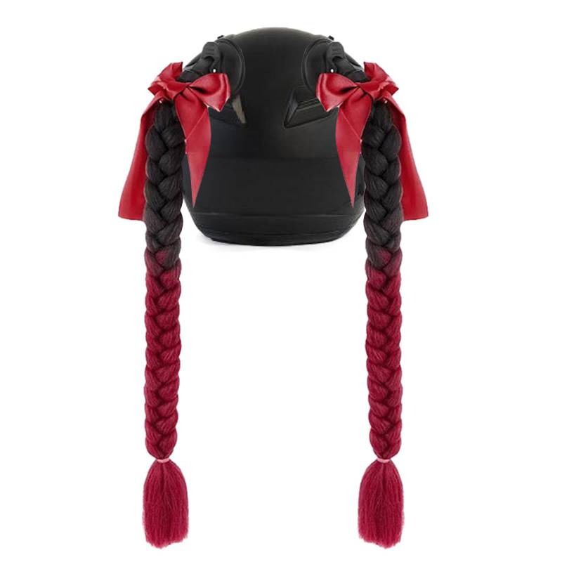 YAOGUI 2pcs Helme Zopf Helme Bowknot Pferdeschwanzdekorationen Mit Saugnapfhelmen Zöpfe Zöpfe Haarschwänze von YAOGUI