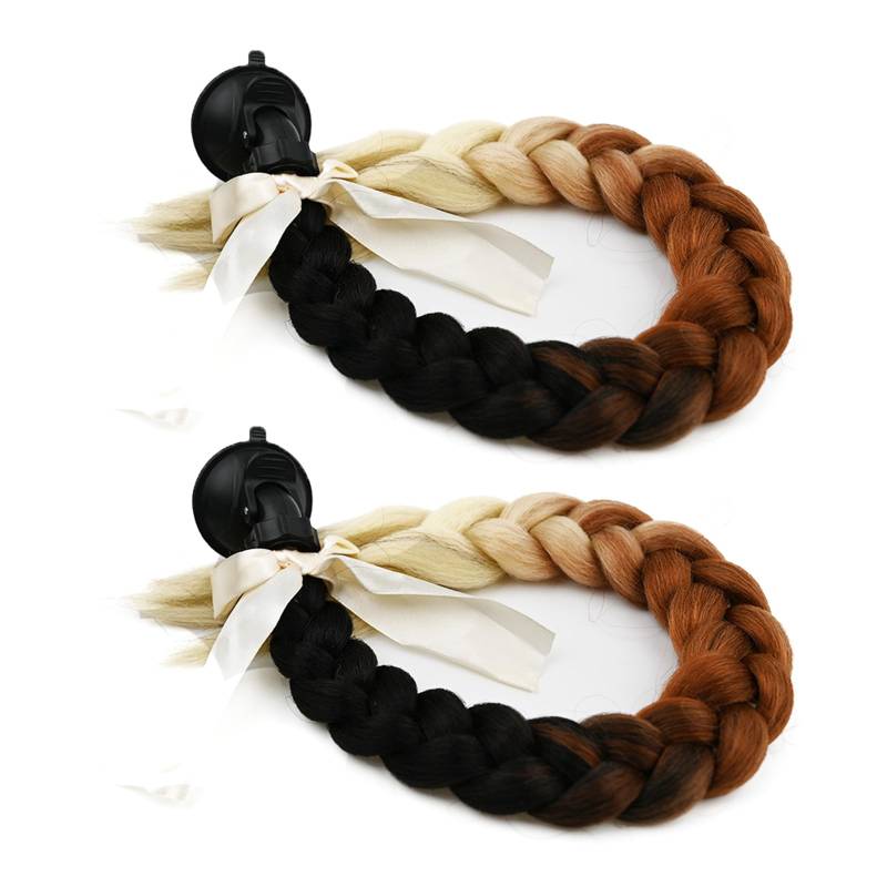 YAOGUI 2pcs Helme Zopf Helme Bowknot Pferdeschwanzdekorationen Mit Saugnapfhelmen Zöpfe Zöpfe Haarschwänze von YAOGUI