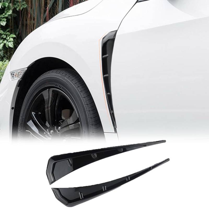 2 Stück Auto-Kotflügel Seitenschlitze Für Hyundai i30 Fastback 3 (III) PD N-Line, Kotflügel Dekorative Aufkleber Trim, Air Flow Intake Hole Kühlergrill,A-black-normal von YAOOYHUILIYING