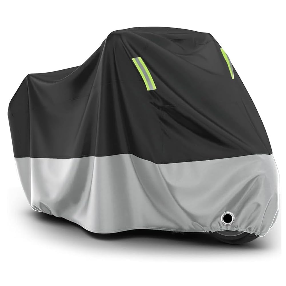 Motorrad Abdeckplane für BMW K 1600 GTL 2022, Oxford-Stoff Outdoor Motorradabdeckung Wasserdicht Motorrad Schutzhülle mit Schlossloch Zubehör,A/Black~Gray-A/XXL Motorrad Abdeckplane für BMW K 1600 GTL 2022, Oxford-Stoff Outdoor Motorradabdeckung Wasserdicht Motorrad Schutzhülle mit Schlossloch Zubehör,A/Black~Gray-A/XXL von YAOOYHUILIYING