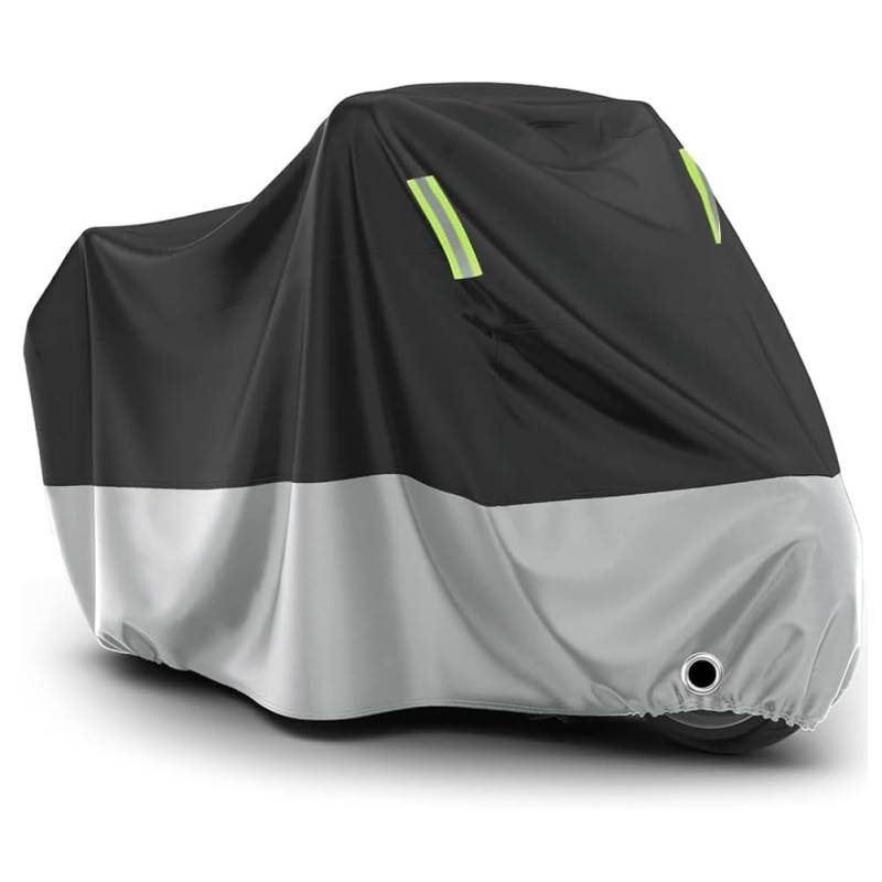 Motorrad Abdeckplane für BMW K 1600 GTL 2022, Oxford-Stoff Outdoor Motorradabdeckung Wasserdicht Motorrad Schutzhülle mit Schlossloch Zubehör,A/Black~Gray-A/XXL von YAOOYHUILIYING