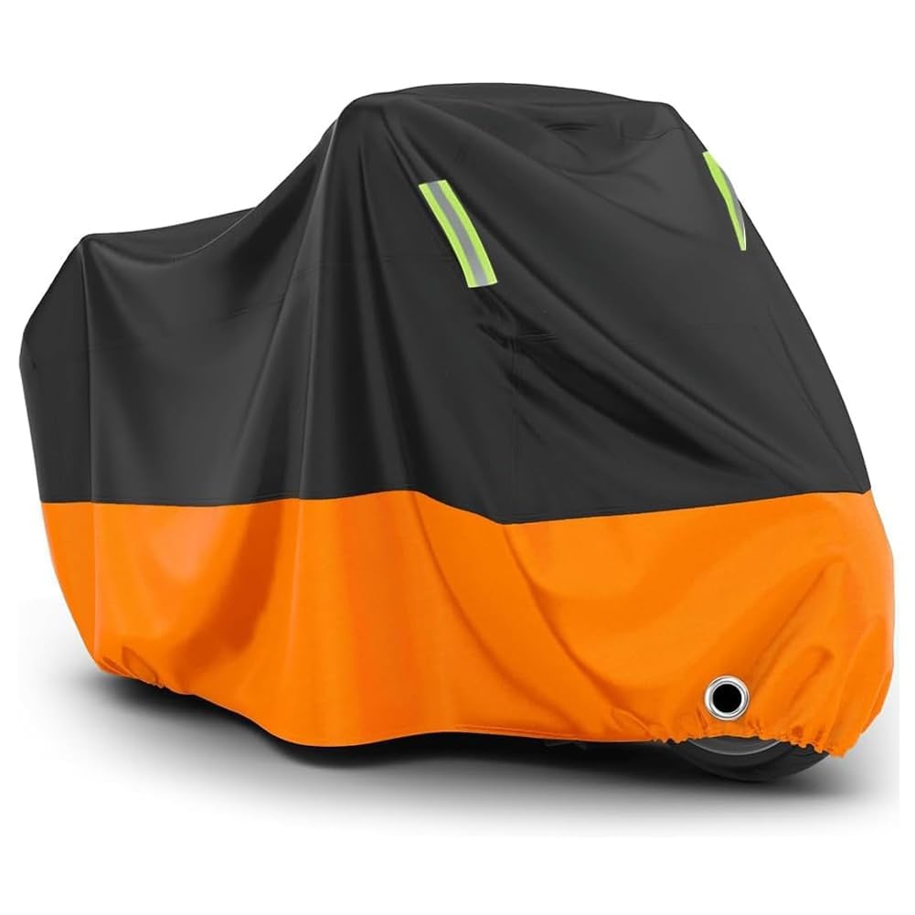 Motorrad Abdeckplane für BMW K 1600 GTL 2022, Oxford-Stoff Outdoor Motorradabdeckung Wasserdicht Motorrad Schutzhülle mit Schlossloch Zubehör,B/Black~orange-C/XXXXL Motorrad Abdeckplane für BMW K 1600 GTL 2022, Oxford-Stoff Outdoor Motorradabdeckung Wasserdicht Motorrad Schutzhülle mit Schlossloch Zubehör,B/Black~orange-C/XXXXL von YAOOYHUILIYING