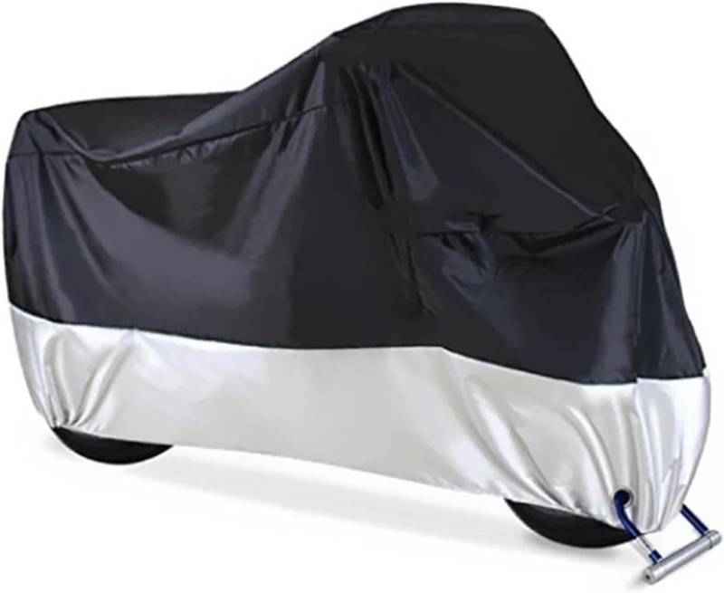 Motorrad Abdeckplane für Indian Scout Bobber 2021 2022 2023 2024, Plane Regenschutz Staubdicht UV-beständig Atmungsaktiv Outdoor Zubehör,Black+Silver-B von YAOOYHUILIYING