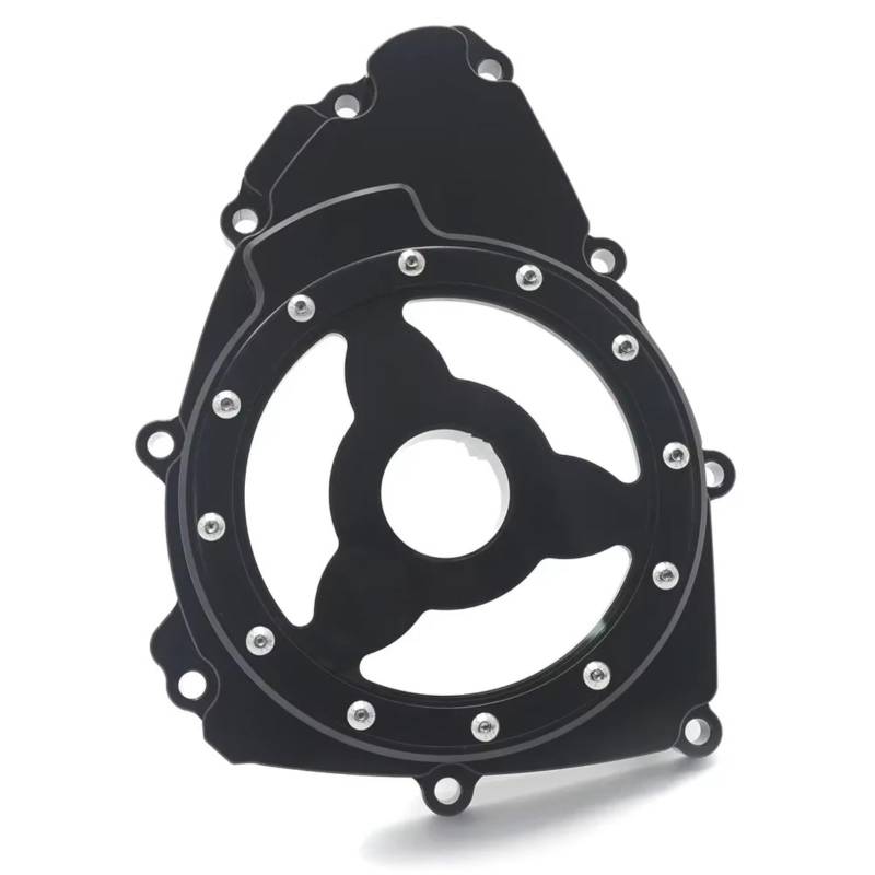 YAQEMOE Kurbelgehäusedeckel Kompatibel Mit Yamaha Für YZF-R3 2015–2021 Für YZF-R3 Abs 2017–2022 Für Mt03 2020 Linke Stator-Magneto-Motorabdeckung Motorrad-Stator-Motorabdeckung(Black) von YAQEMOE