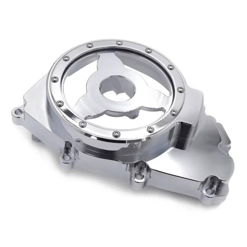 YAQEMOE Kurbelgehäusedeckel Kompatibel Mit Yamaha Für YZF-R3 2015–2021 Für YZF-R3 Abs 2017–2022 Für Mt03 2020 Linke Stator-Magneto-Motorabdeckung Motorrad-Stator-Motorabdeckung(Chrome) von YAQEMOE