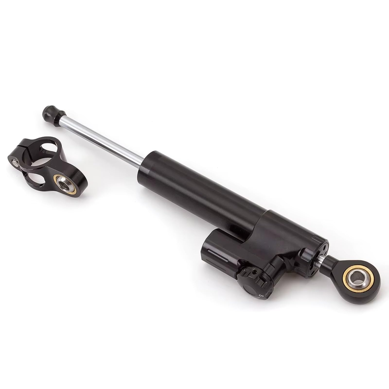 YAQEMOE Lenkungsdämpfer Einstellbarer Kompatibel Mit S1000RR 2010–2014 Motorrad Lenkungsdämpfer Stabilisieren Dämpferhalterung Montage Stoßdämpfer Kit CNC(Black) von YAQEMOE